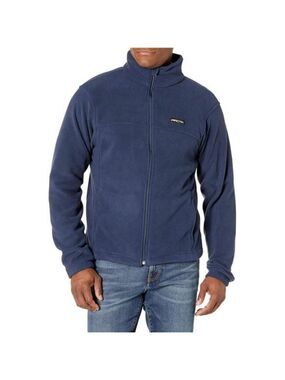 Mens fleece jacket lightweight zip up soft warm winter coat outdoor hiking layer